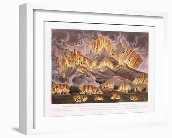 Earthquake and Eruption of the Mountain Asama-Yama in the Province of Sinano, 1822-Joseph Constantine Stadler-Framed Giclee Print