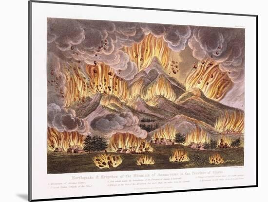 Earthquake and Eruption of the Mountain Asama-Yama in the Province of Sinano, 1822-Joseph Constantine Stadler-Mounted Giclee Print