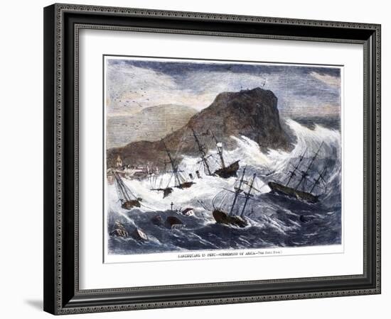 Earthquake And Tidal Wav-null-Framed Giclee Print