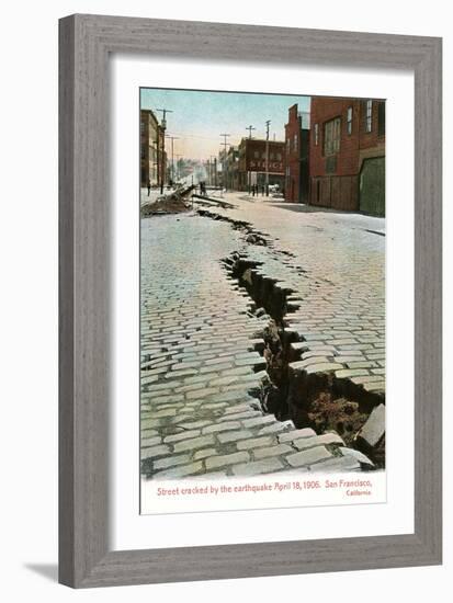 Earthquake Cracked Street-null-Framed Art Print