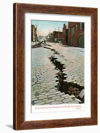 Earthquake Cracked Street-null-Framed Art Print