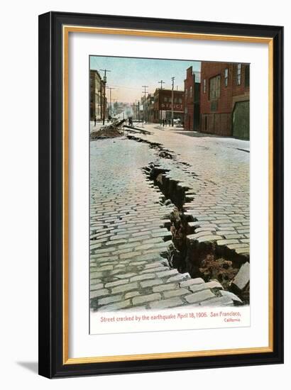 Earthquake Cracked Street-null-Framed Art Print