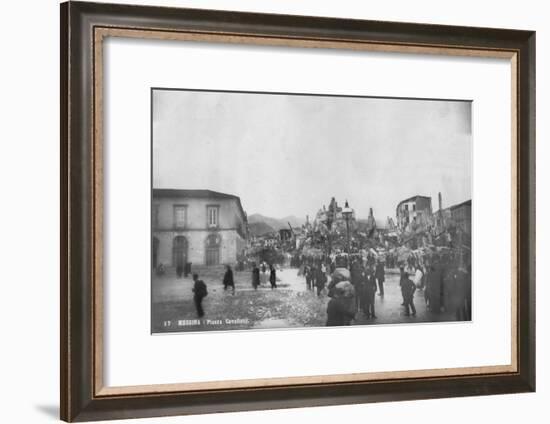 Earthquake Damage in the Piazza Cavallotti, Messina, Sicily, Italy, December 1908-null-Framed Giclee Print