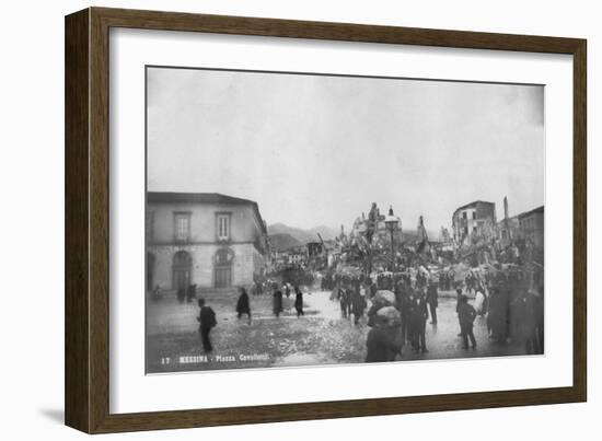 Earthquake Damage in the Piazza Cavallotti, Messina, Sicily, Italy, December 1908-null-Framed Giclee Print