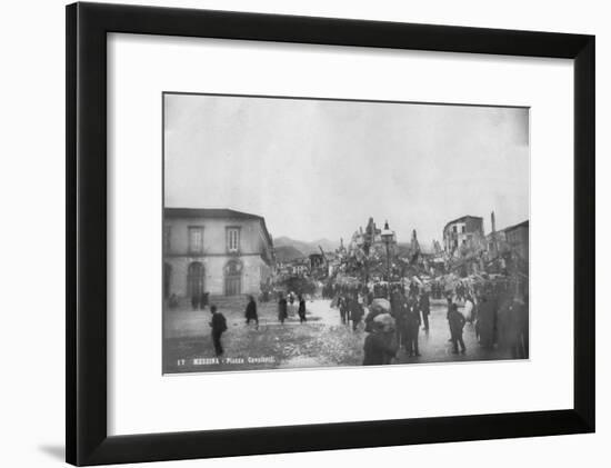 Earthquake Damage in the Piazza Cavallotti, Messina, Sicily, Italy, December 1908-null-Framed Giclee Print