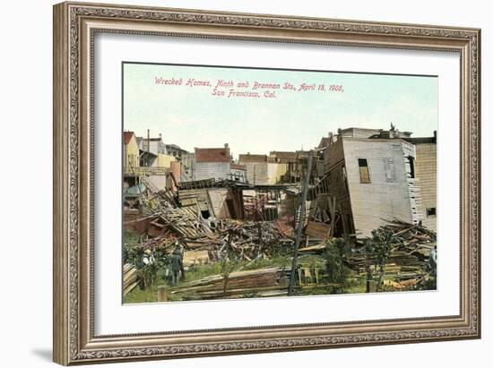 Earthquake Destruction-null-Framed Art Print