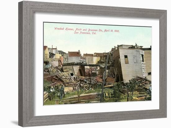 Earthquake Destruction-null-Framed Art Print