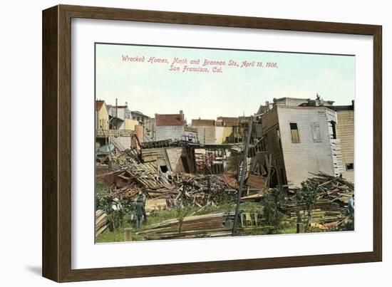 Earthquake Destruction-null-Framed Premium Giclee Print