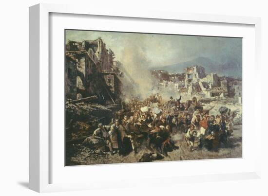 Earthquake in Torre Del Greco-Michele Cammarano-Framed Giclee Print