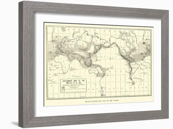 Earthquake Map of the World-null-Framed Giclee Print