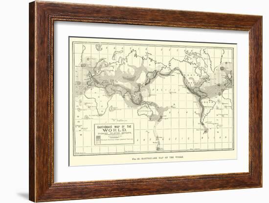 Earthquake Map of the World-null-Framed Giclee Print