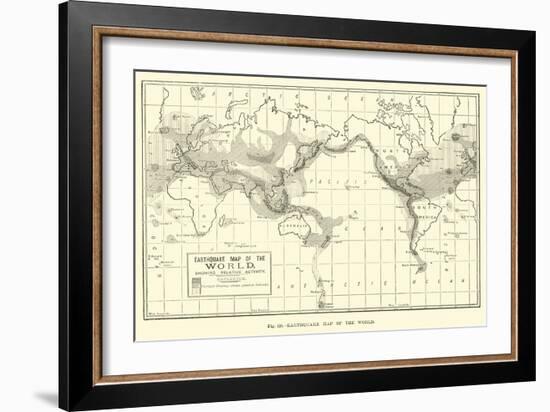 Earthquake Map of the World-null-Framed Giclee Print