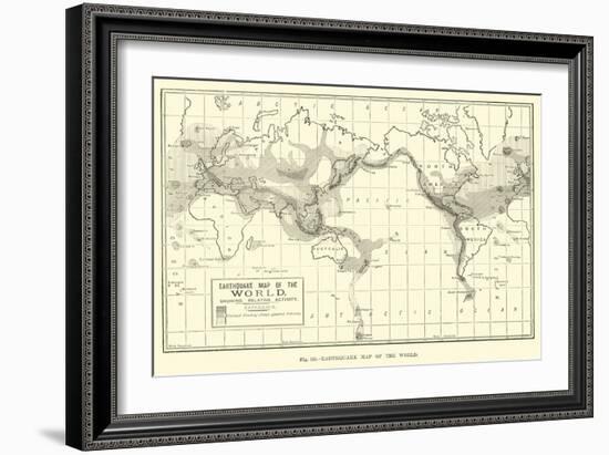 Earthquake Map of the World-null-Framed Giclee Print