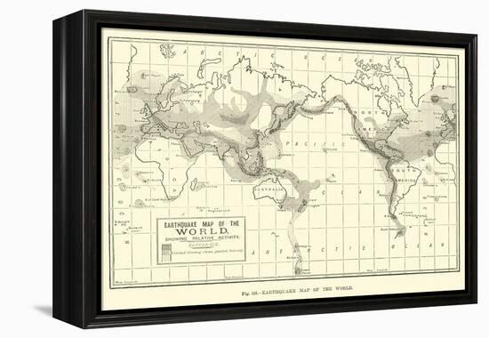 Earthquake Map of the World-null-Framed Premier Image Canvas