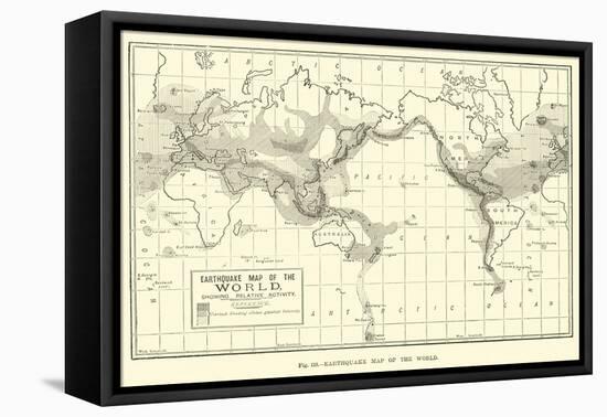 Earthquake Map of the World-null-Framed Premier Image Canvas