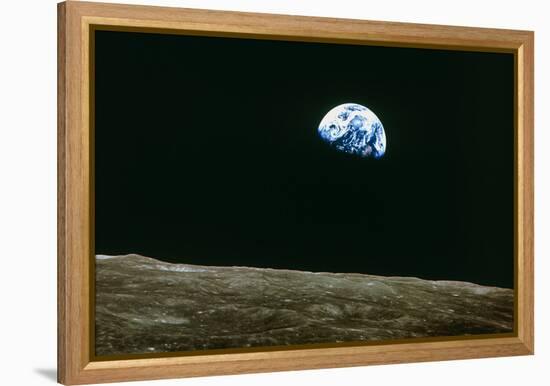 Earthrise Over Moon, Apollo 8-null-Framed Premier Image Canvas