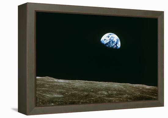 Earthrise Over Moon, Apollo 8-null-Framed Premier Image Canvas