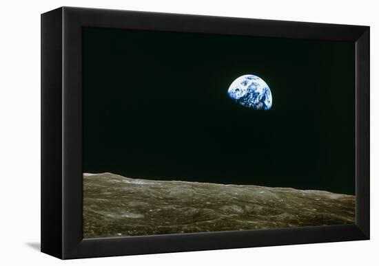 Earthrise Over Moon, Apollo 8-null-Framed Premier Image Canvas