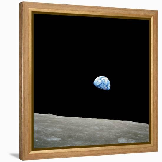 Earthrise Over Moon, Apollo 8-null-Framed Premier Image Canvas