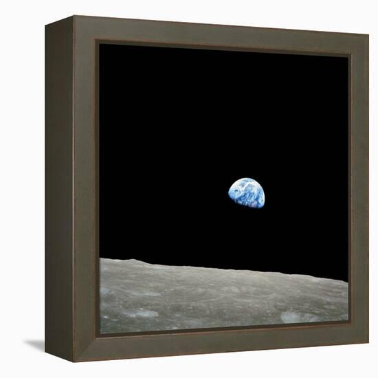 Earthrise Over Moon, Apollo 8-null-Framed Premier Image Canvas