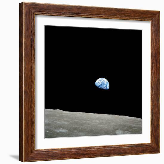 Earthrise Over Moon, Apollo 8-null-Framed Premium Photographic Print