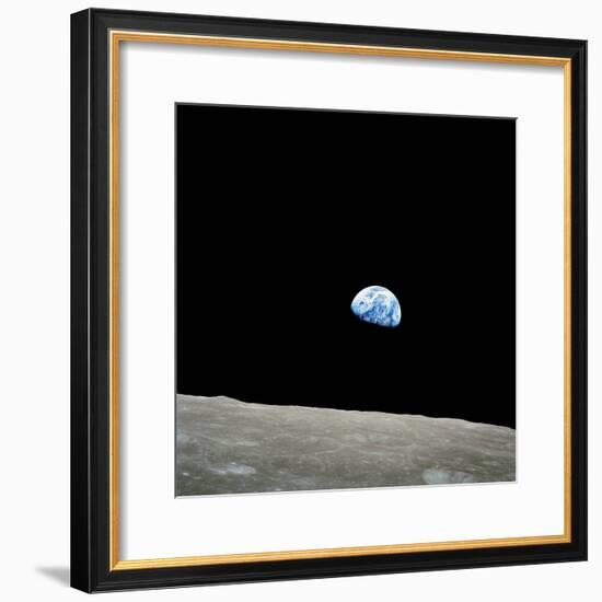 Earthrise Over Moon, Apollo 8-null-Framed Premium Photographic Print