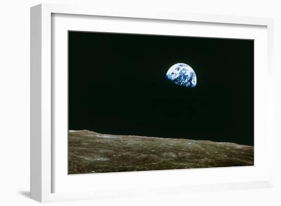 Earthrise Over Moon, Apollo 8-null-Framed Photographic Print