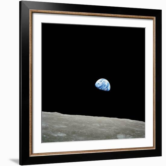 Earthrise Over Moon, Apollo 8-null-Framed Photographic Print