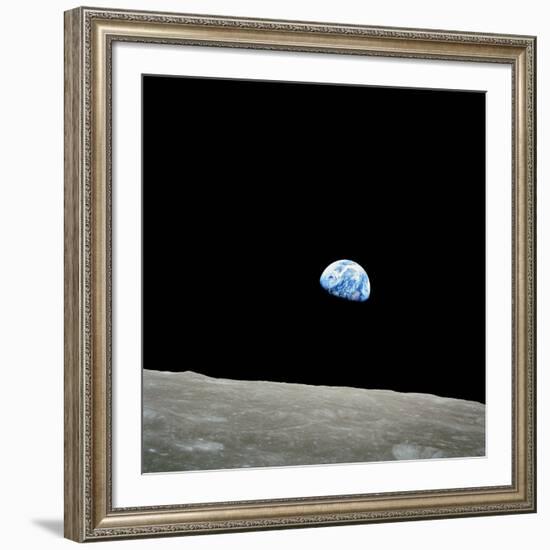 Earthrise Over Moon, Apollo 8-null-Framed Photographic Print