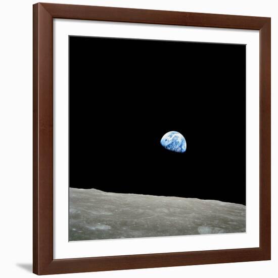 Earthrise Over Moon, Apollo 8-null-Framed Photographic Print