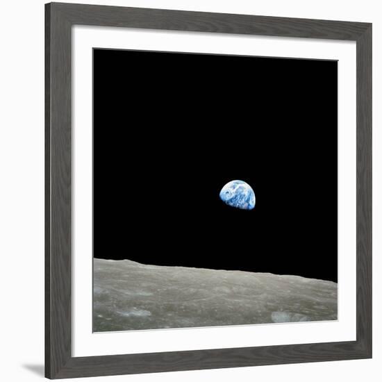 Earthrise Over Moon, Apollo 8-null-Framed Photographic Print