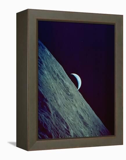 Earthrise over the Moon Taken by the Apollo 17 Crew-null-Framed Premier Image Canvas