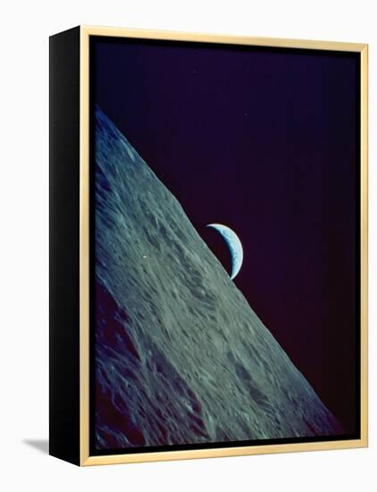 Earthrise over the Moon Taken by the Apollo 17 Crew-null-Framed Premier Image Canvas