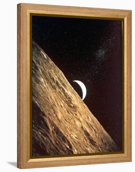 Earthrise Seen from Surface of the Moon, Apollo Mission, 1969-null-Framed Premier Image Canvas