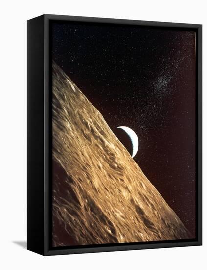 Earthrise Seen from Surface of the Moon, Apollo Mission, 1969-null-Framed Premier Image Canvas