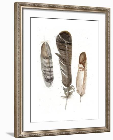 Earthtone Feathers I-Alicia Ludwig-Framed Art Print