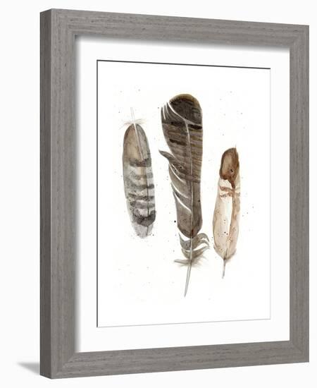 Earthtone Feathers I-Alicia Ludwig-Framed Art Print