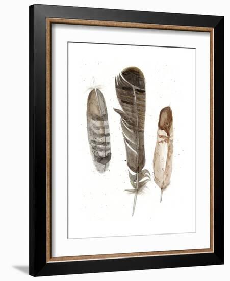 Earthtone Feathers I-Alicia Ludwig-Framed Art Print