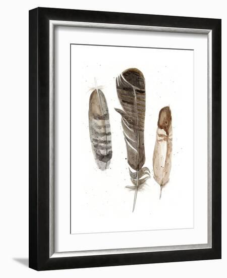 Earthtone Feathers I-Alicia Ludwig-Framed Art Print