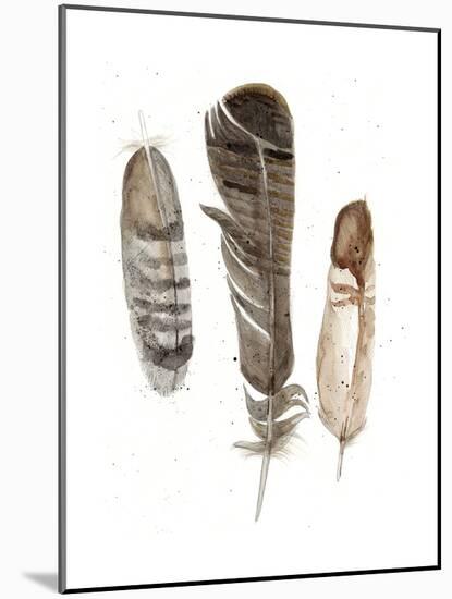 Earthtone Feathers I-Alicia Ludwig-Mounted Art Print