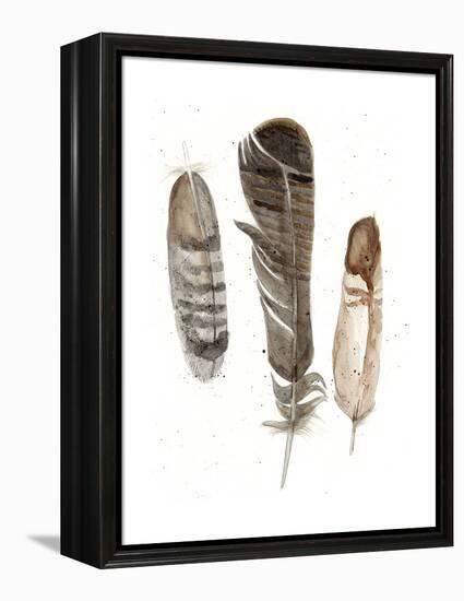 Earthtone Feathers I-Alicia Ludwig-Framed Stretched Canvas