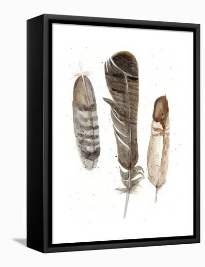 Earthtone Feathers I-Alicia Ludwig-Framed Stretched Canvas