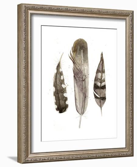 Earthtone Feathers II-Alicia Ludwig-Framed Art Print