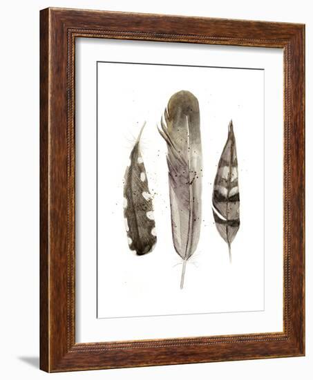 Earthtone Feathers II-Alicia Ludwig-Framed Art Print