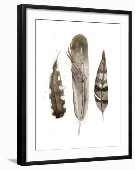 Earthtone Feathers II-Alicia Ludwig-Framed Art Print