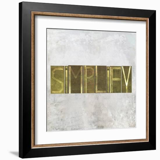 Earthy Background Image And Design Element Depicting The Word "Simplify"-nagib-Framed Art Print