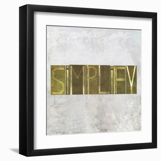 Earthy Background Image And Design Element Depicting The Word "Simplify"-nagib-Framed Art Print