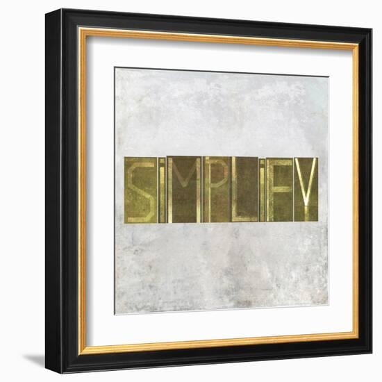 Earthy Background Image And Design Element Depicting The Word "Simplify"-nagib-Framed Art Print