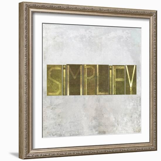 Earthy Background Image And Design Element Depicting The Word "Simplify"-nagib-Framed Art Print