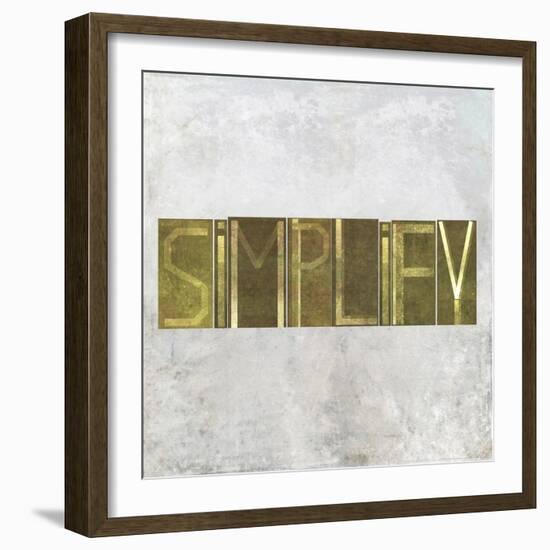 Earthy Background Image And Design Element Depicting The Word "Simplify"-nagib-Framed Art Print